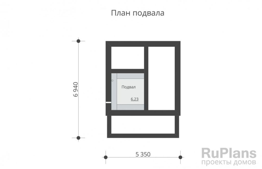 Планировка Одноэтажный дом с подвалом, мансардой, крыльцом и балконом Rg5140