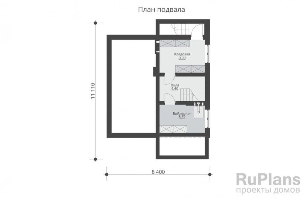 Планировка Одноэтажный дом с подвалом и мансардой Rg5388