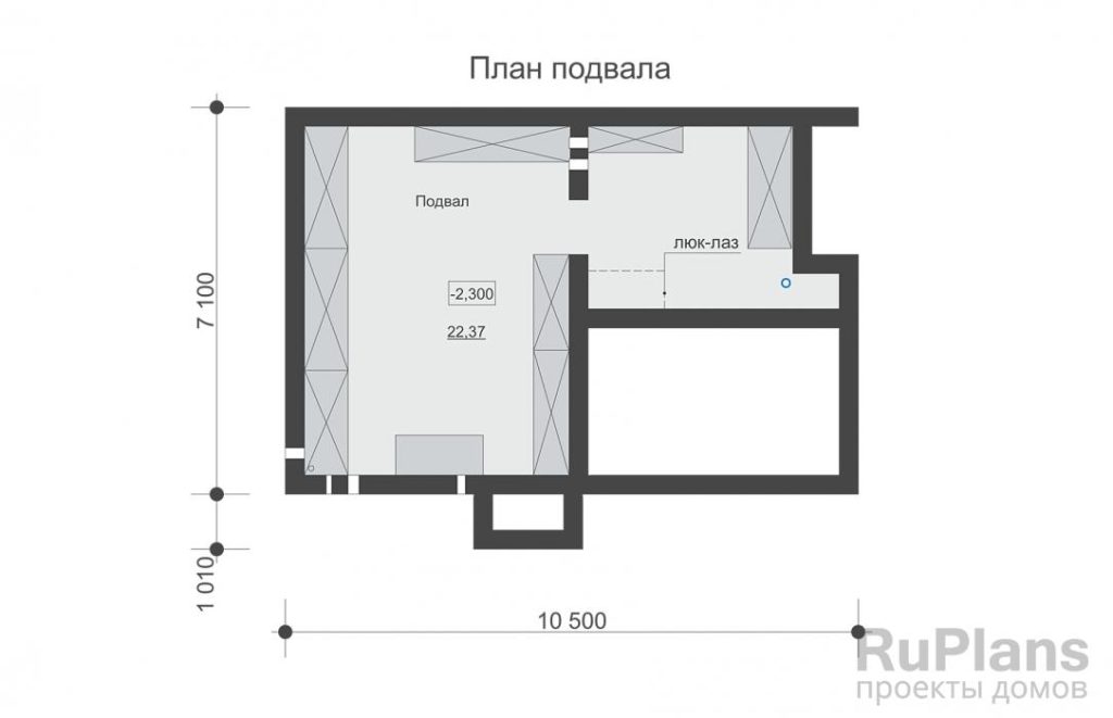 Планировка Двухэтажный с подвалом, кухней-гостиной и четыремя спальнями Rg6518