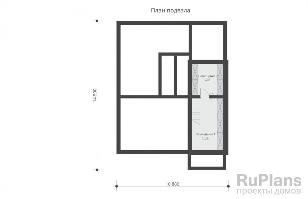Планировка Одноэтажный жилой дом с подвалом и террасой Rg5455