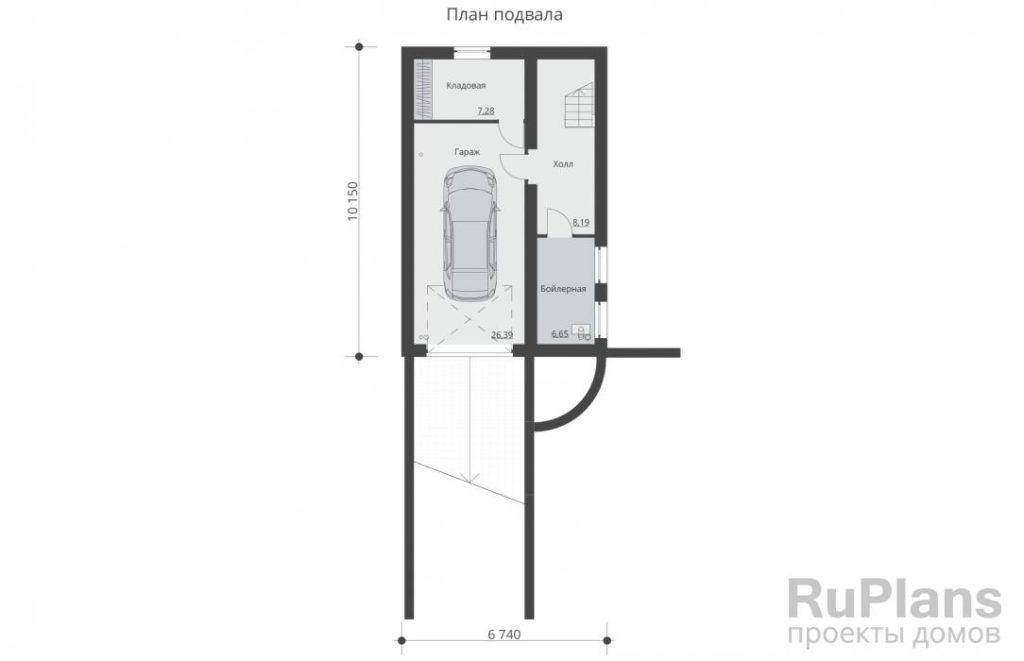 Планировка Проект двухэтажного дома с подвалом и гаражом Rg5528