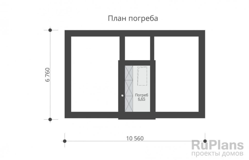 Планировка Одноэтажный дом с мансардой и погребом Rg5639
