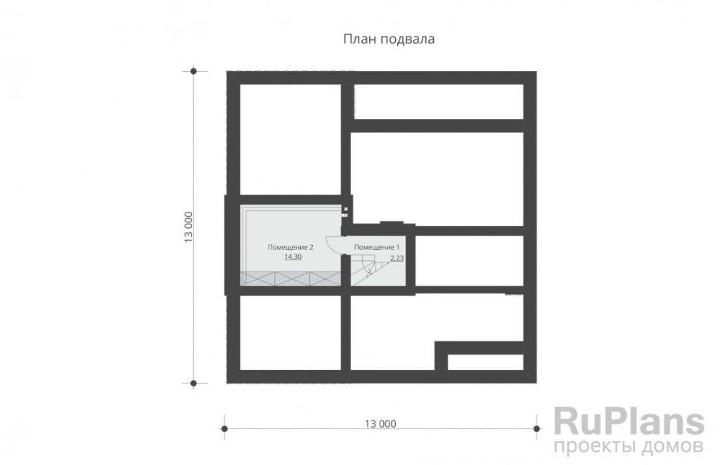 Планировка Одноэтажный дом с мансардой, подвалом и гаражом Rg5557