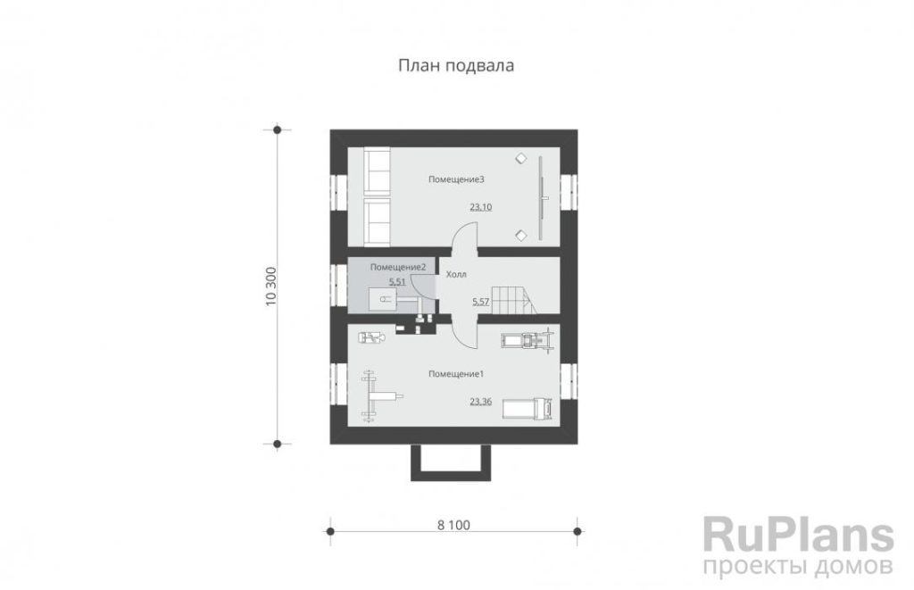 Планировка Проект одноэтажного дома с мансардой и подвалом Rg4807