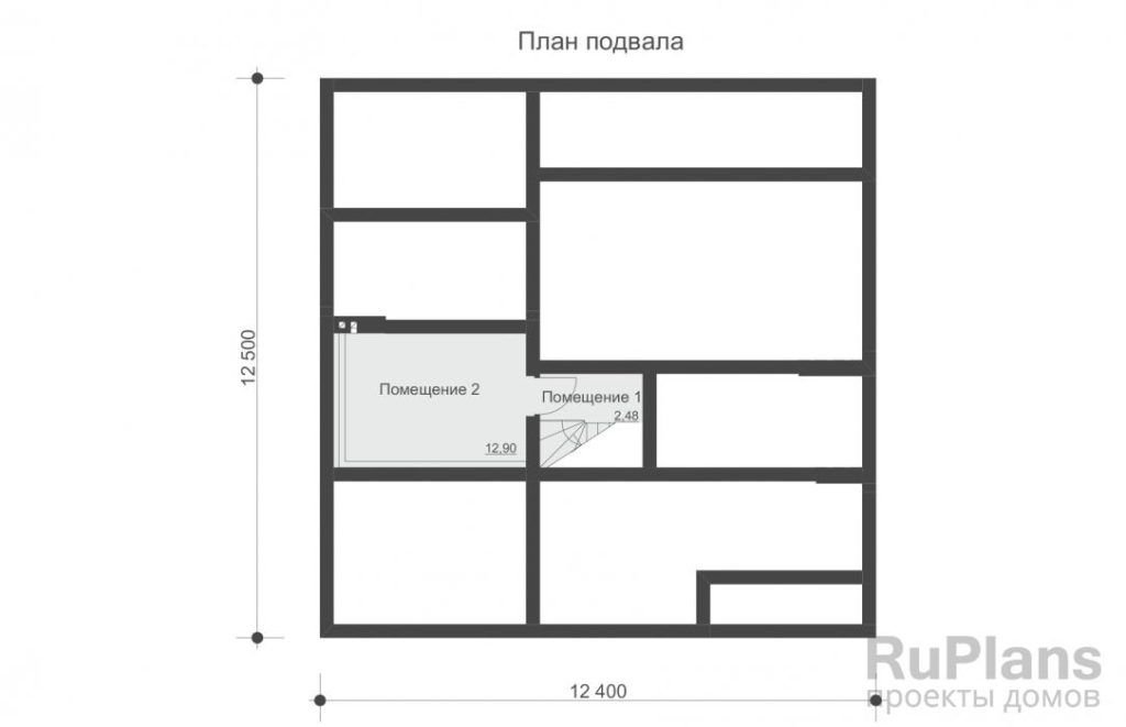 Планировка Проект одноэтажного жилого дома с подвалом, террасой и мансардой Rg5227