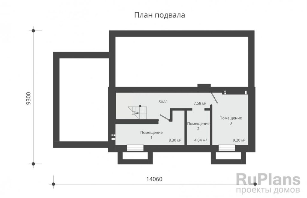 Планировка Одноэтажный дом с подвалом, мансардой, гаражом и балконами Rg5185