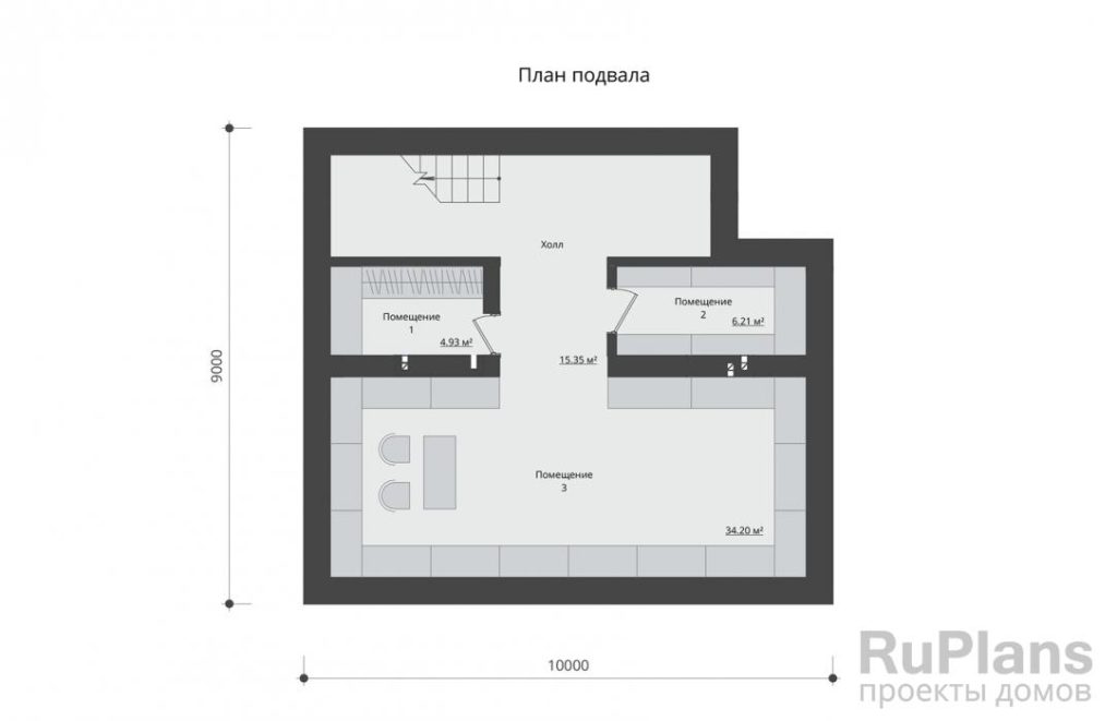 Планировка Проект коттеджа с цоколем и мансардой Rg3437