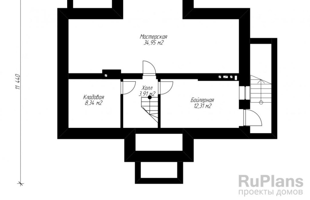 Планировка Проект экономичного жилого дома с цоколем Rg3558