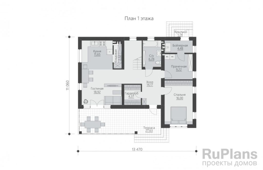 Планировка Двухэтажный жилой дом Rg5822