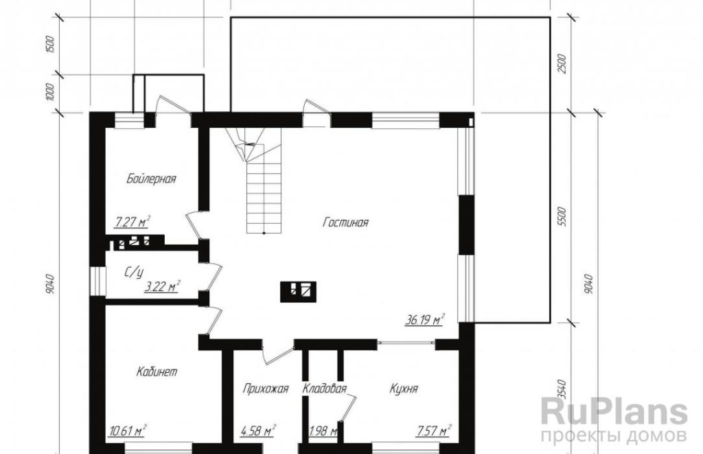 Планировка Проект уютного коттеджа с мансардой Rg3820