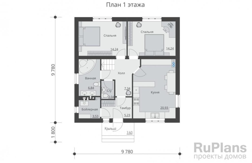 Планировка Двухэтажный дом Rg5337