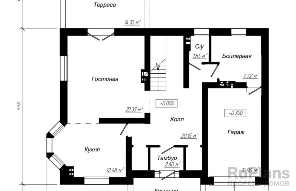 Планировка Проект уютного дома из теплоблока Rg3945