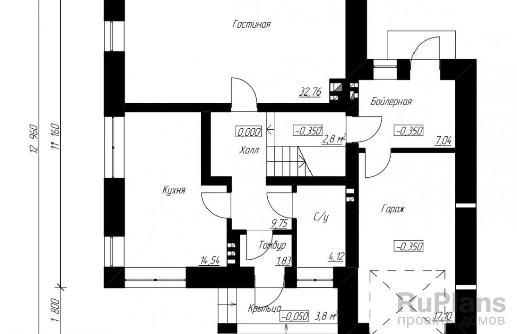 Планировка Проект загородного дома из забутовочного кирпича Rg4776