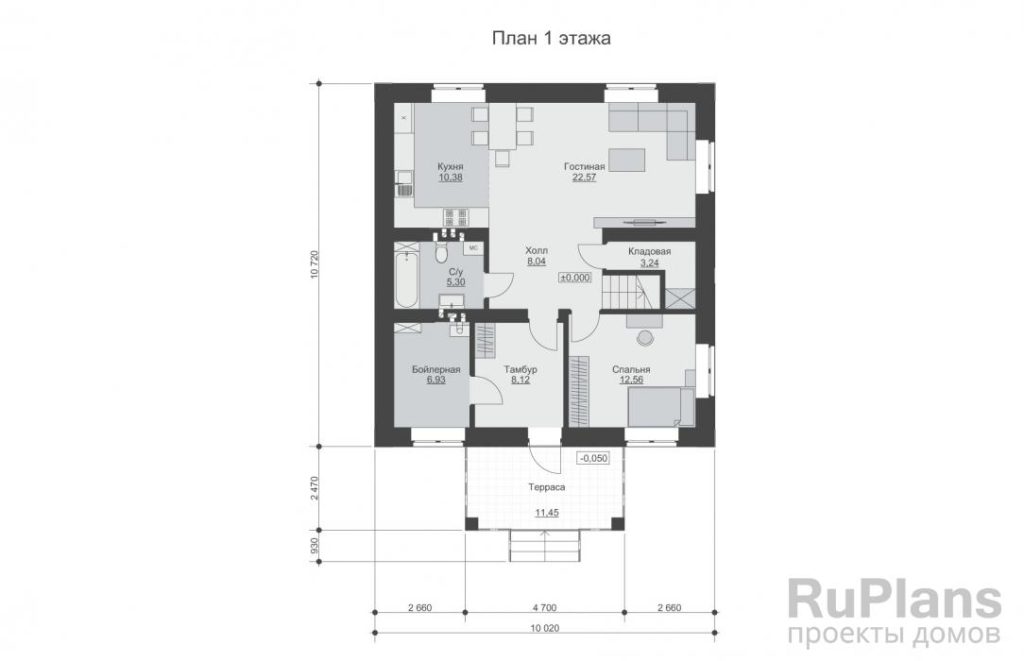Планировка Двухэтажный дом с террасой и пятью спальнями Rg6310