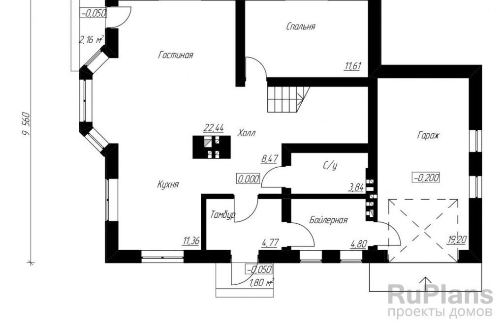 Планировка Проект дома с мансардой Rg3930