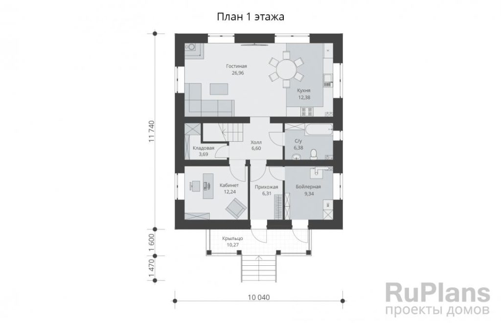 Планировка Двухэтажный жилой дом Rg5824