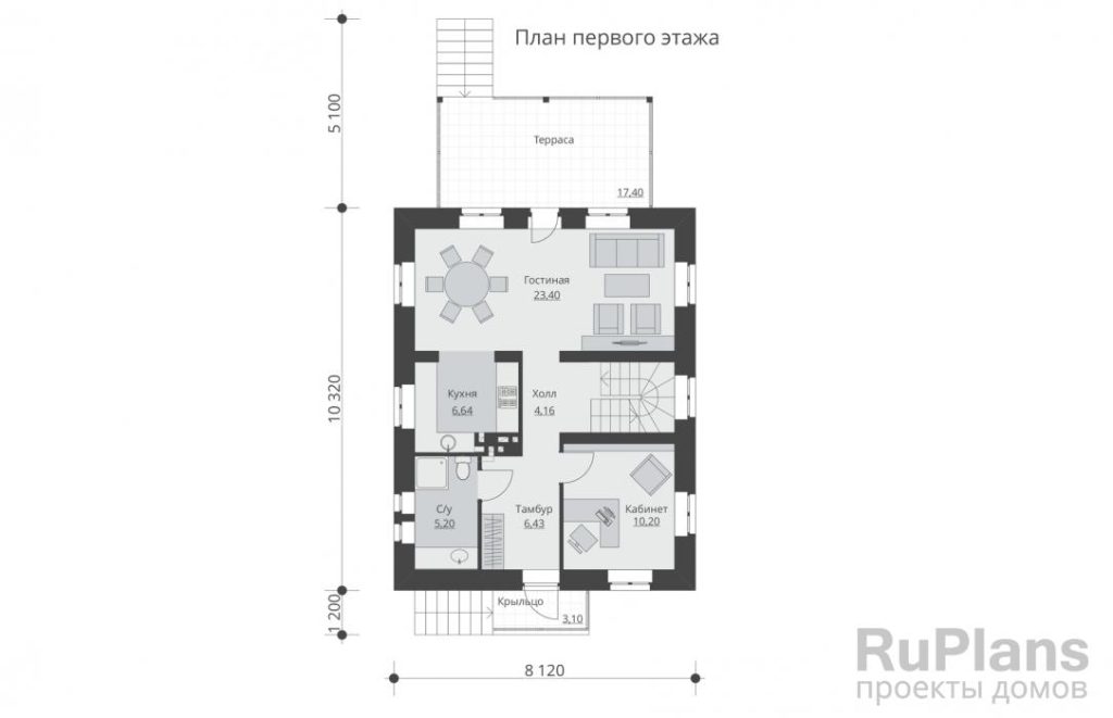 Планировка Проект одноэтажного дома с мансардой и подвалом Rg4807