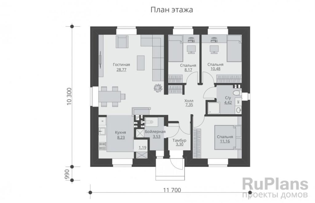 Планировка Проект загородного дома Rg4850