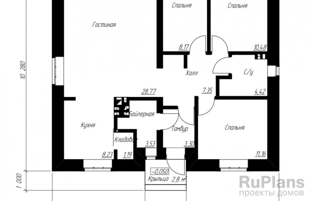 Планировка Проект загородного дома Rg6147