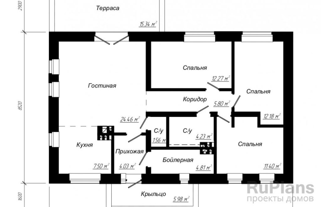 Планировка Проект одноэтажного дома Rg3926