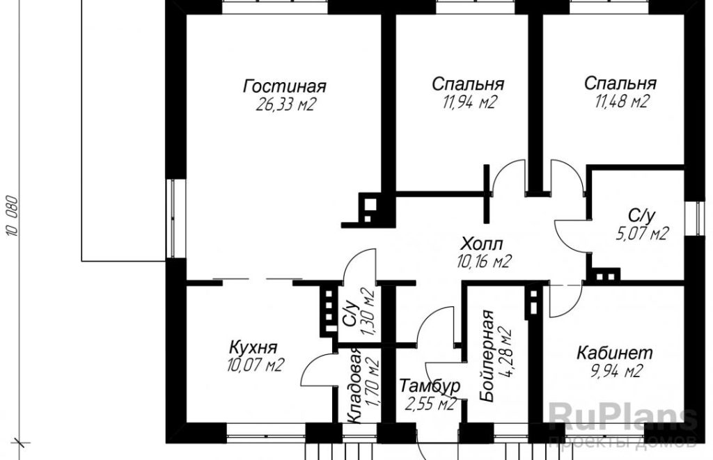 Планировка Небольшой уютный коттедж Rg3563