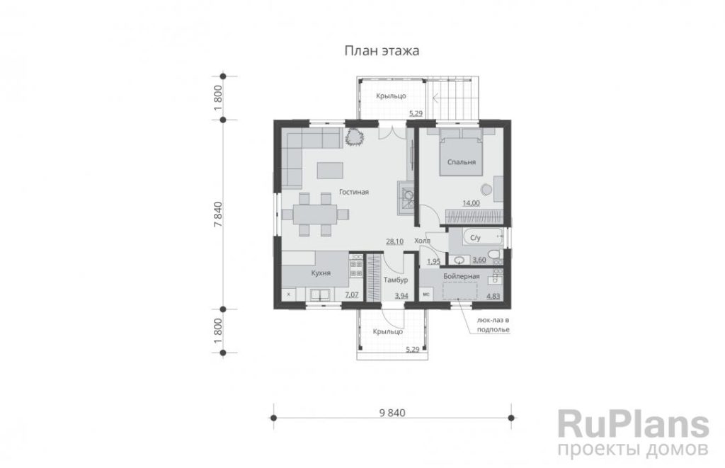 Планировка Проект одноэтажного дома Rg5426