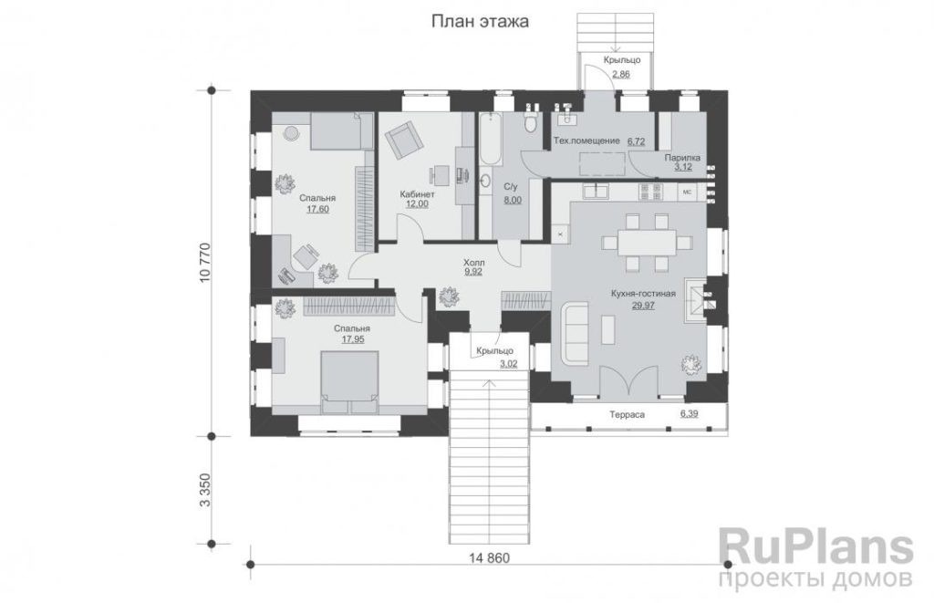Планировка Одноэтажный дом Rg5657