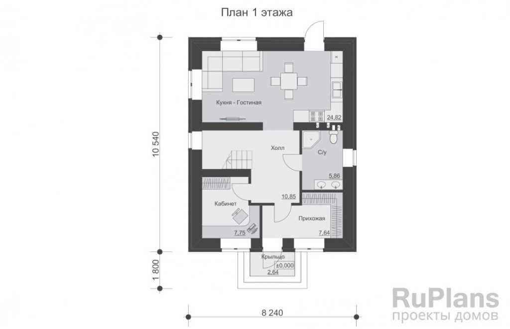 Планировка Проект двухэтажного жилого дома Rg5165