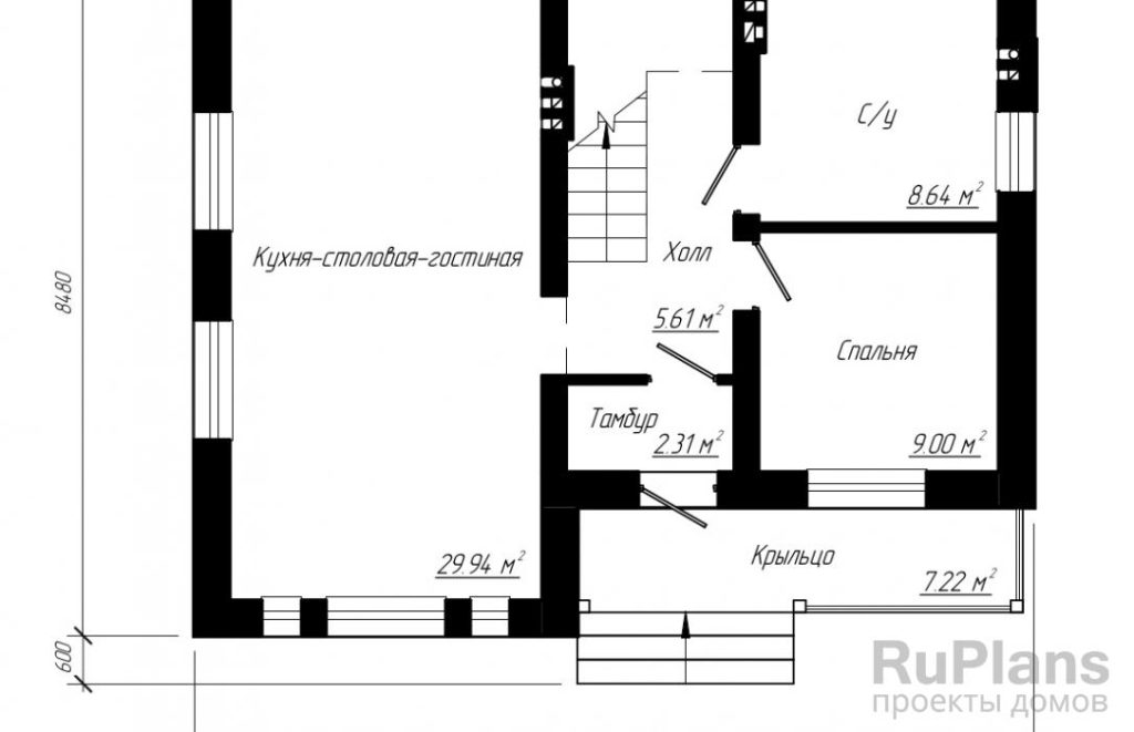 Планировка Проект двухэтажного дома в американском стиле Rg4822