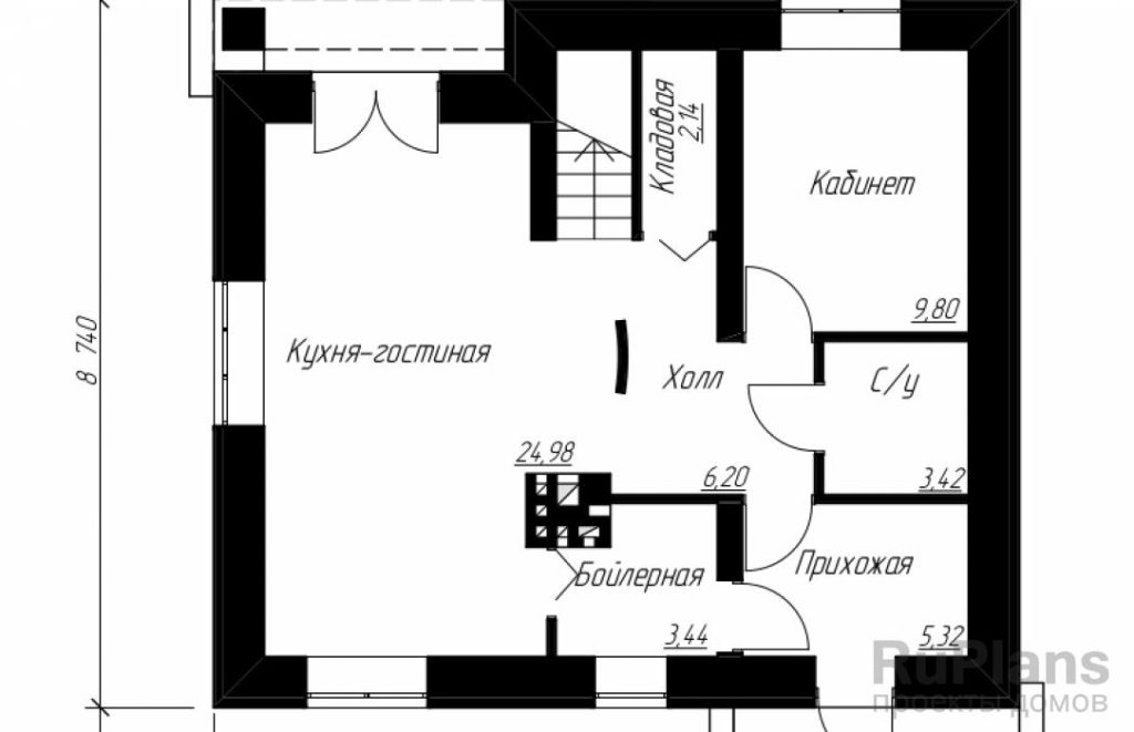 Планировка Проект комфортного дома с мансардой Rg3982