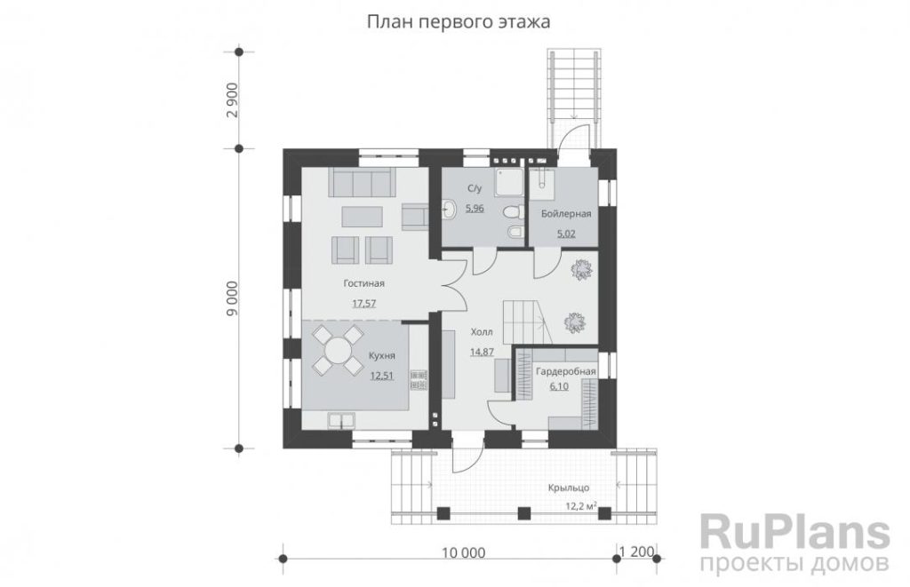 Планировка Проект удобного кирпичного дома Rg3906