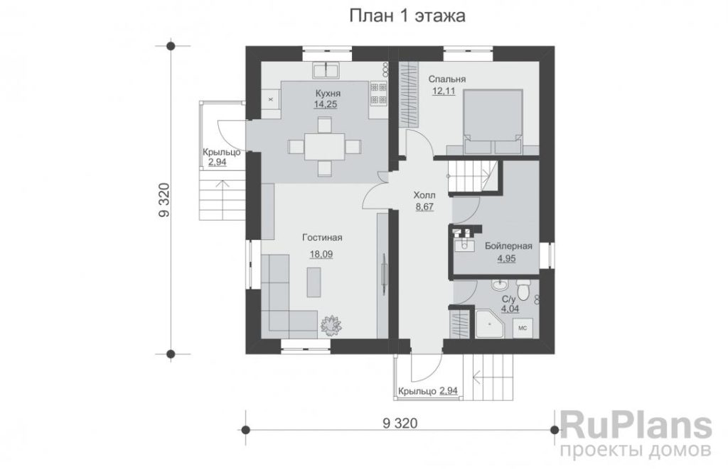 Планировка Двухэтажный жилой дом Rg5714