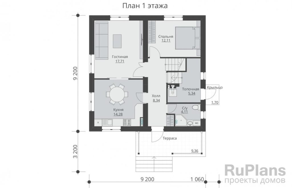Планировка Проект двухэтажного жилого дома Rg5138