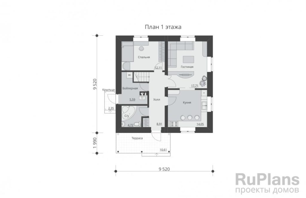 Планировка Проект двухэтажного дома Rg5448