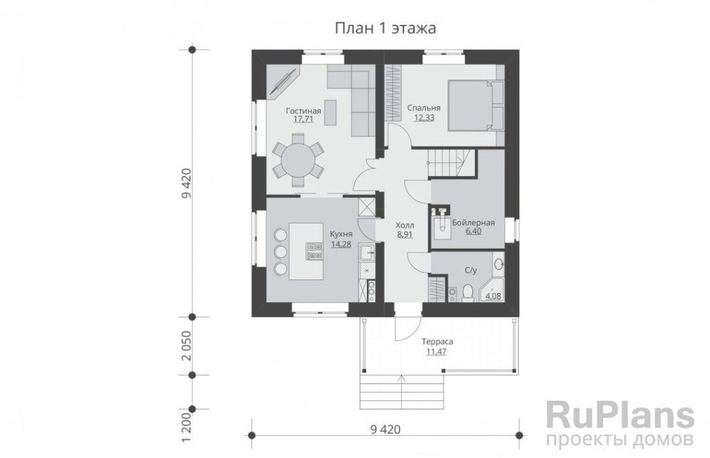 Планировка Двухэтажный жилой дом Rg5691