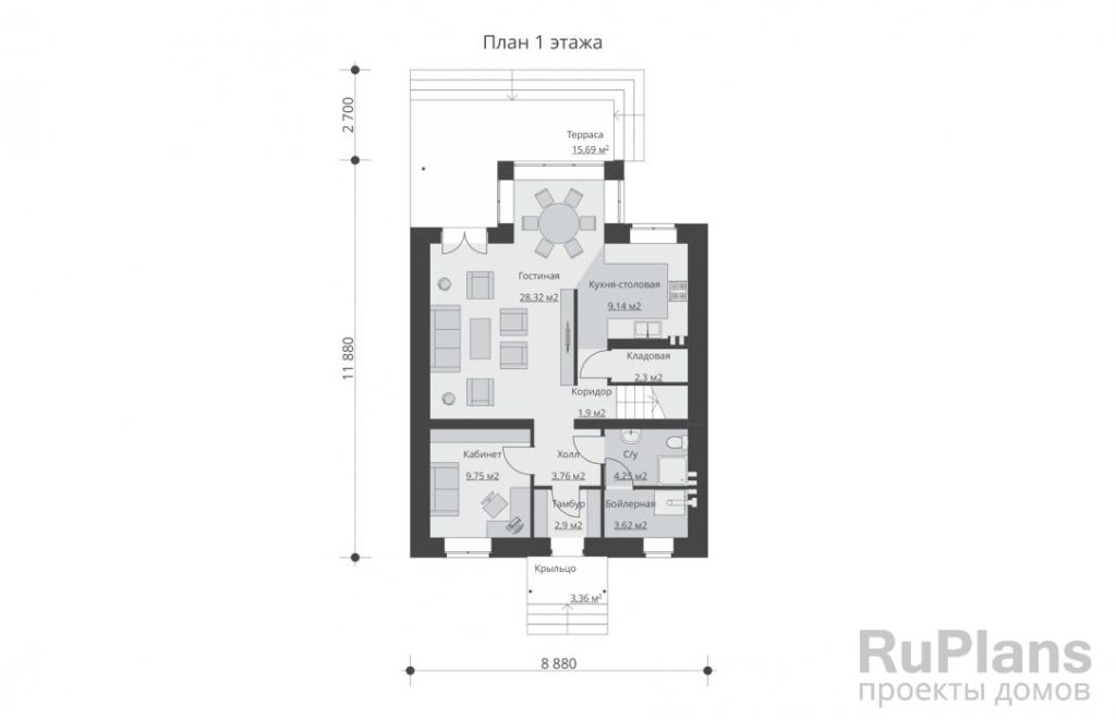 Планировка Проект двухэтажного дома Rg4784