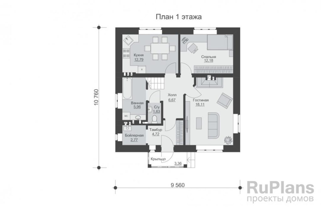 Планировка Двухэтажный жилой дом Rg5697