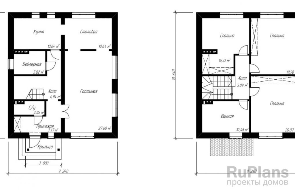 Планировка Проект удобного коттеджа с мансардой Rg3838