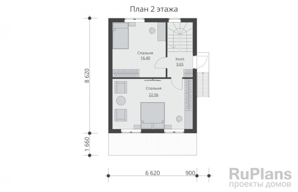 Планировка Проект гостевого дома с гаражом на две машины Rg5135