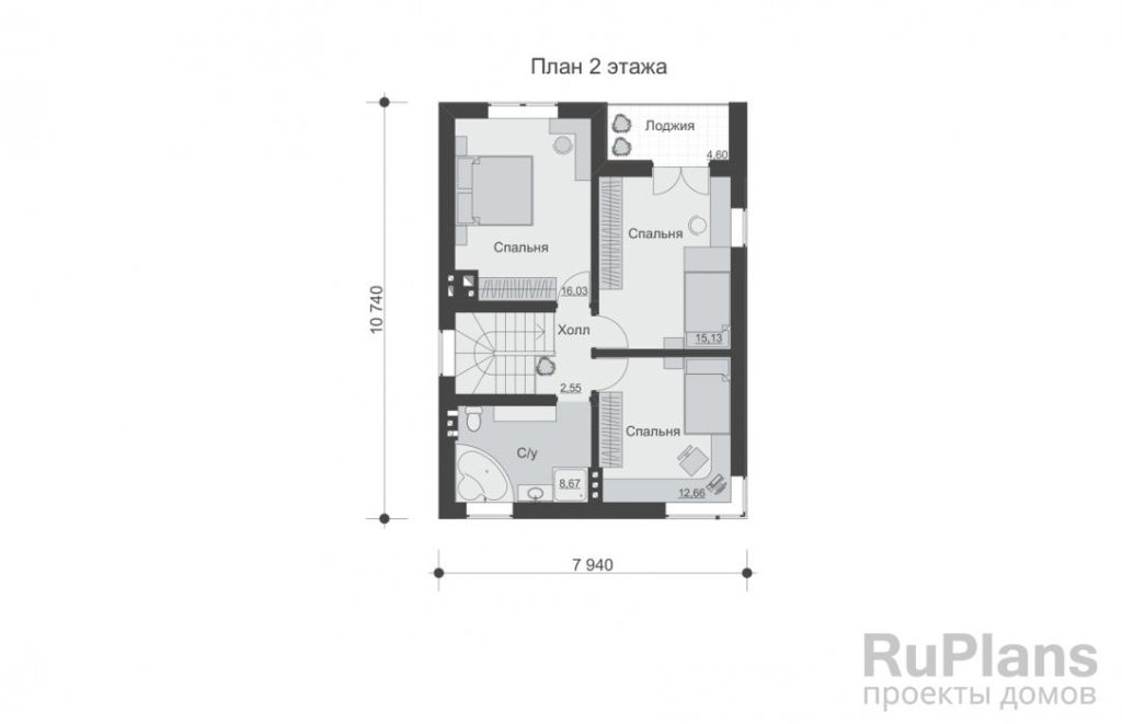 Планировка Проект индивидуального двухэтажного жилого дома Rg5195