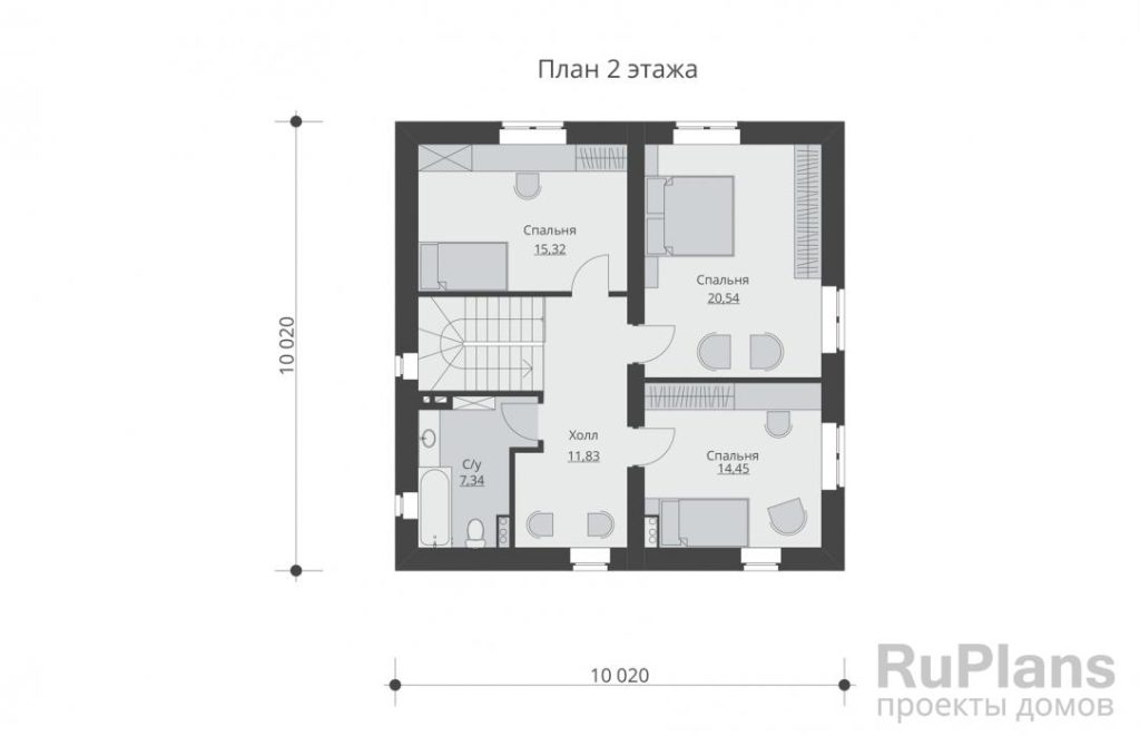 Планировка Двухэтажный жилой дом с террасой Rg5282
