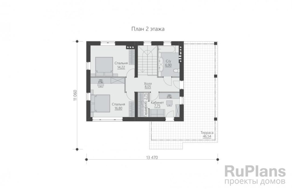 Планировка Двухэтажный жилой дом Rg5822
