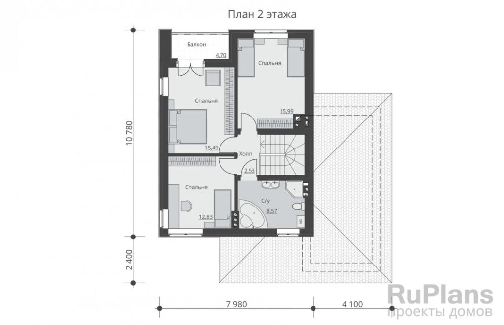 Планировка Проект двухэтажного дома с гаражом Rg4818