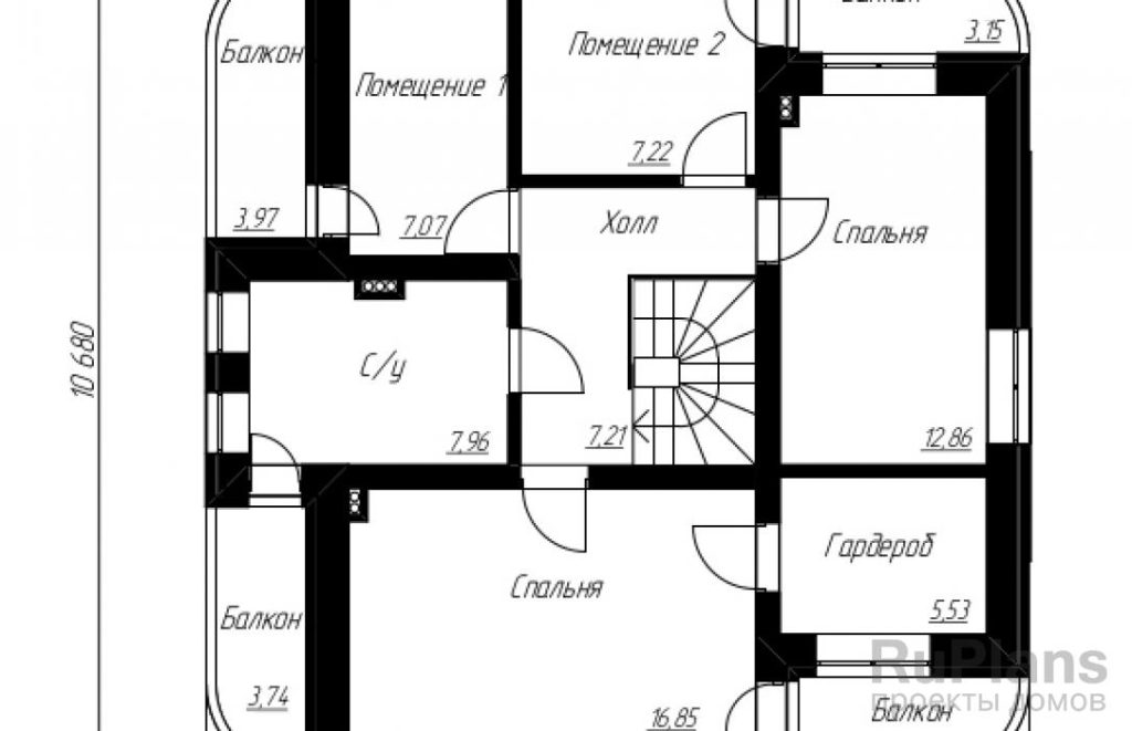 Планировка Проект двухэтажного дома Rg3980