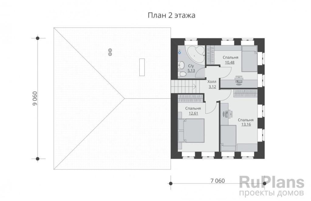 Планировка Двухэтажный дом с гаражом Rg5618