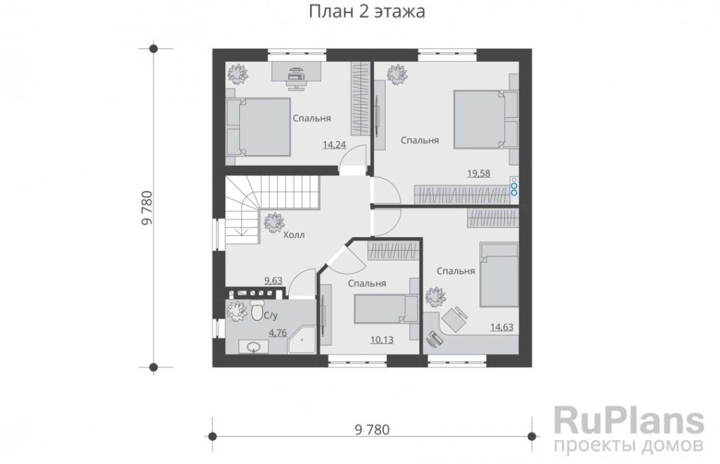 Планировка Двухэтажный дом Rg5337