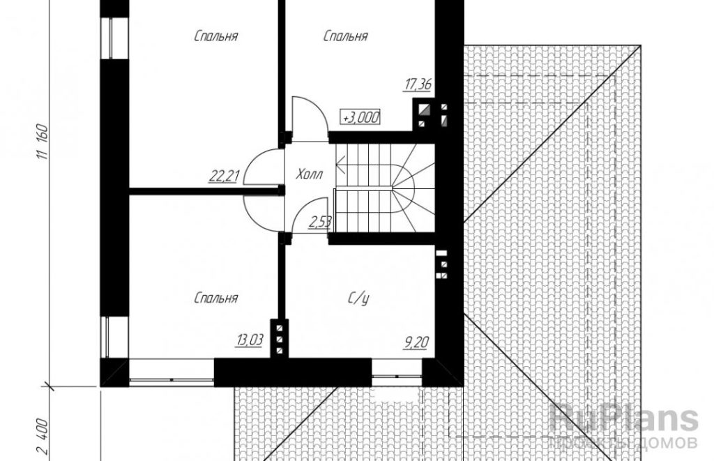 Планировка Проект загородного дома из забутовочного кирпича Rg4776