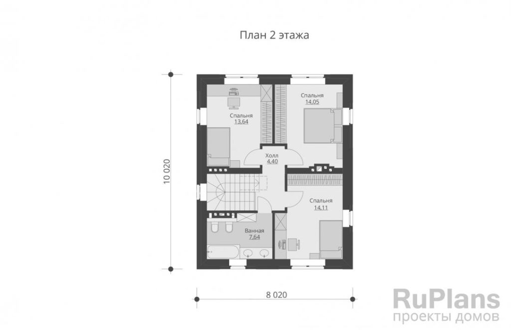 Планировка Двухэтажный дом с подвалом и террасой Rg5730
