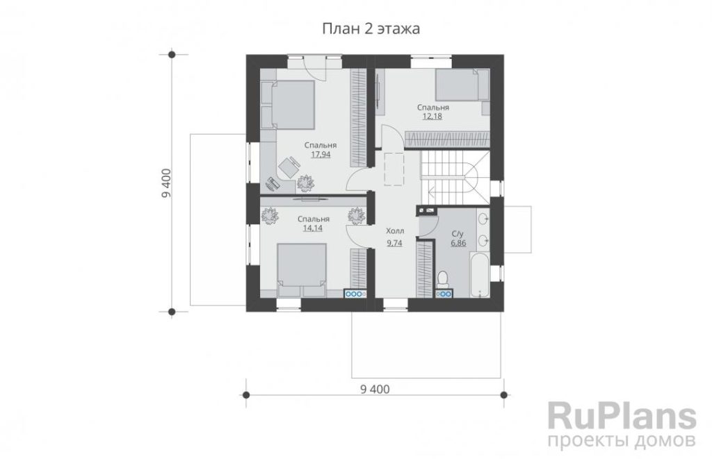 Планировка Двухэтажный жилой дом с подвалом и террасами Rg5560