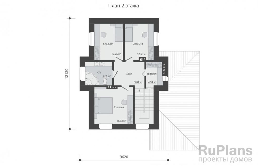 Планировка Двухэтажный дом с гаражом и террасой Rg3966